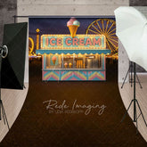 Aperturee - Aperturee Night Playground Ice Cream Shop Sweep Photo Backdrop